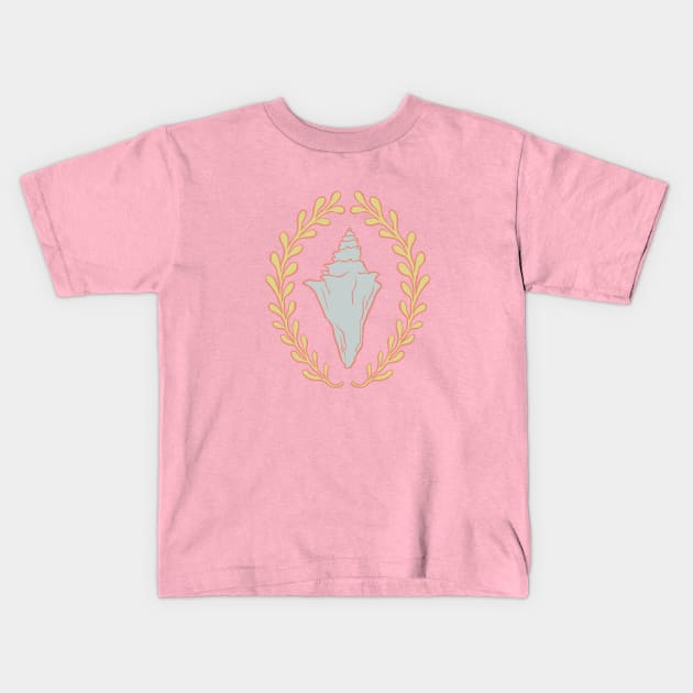 Conch Seashell Kids T-Shirt by Carabara Designs